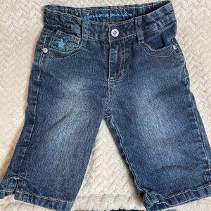 Arizona Jean Co Girls Sz 6 Y2K Star Embroidered Embellished Jean Bermuda Shorts